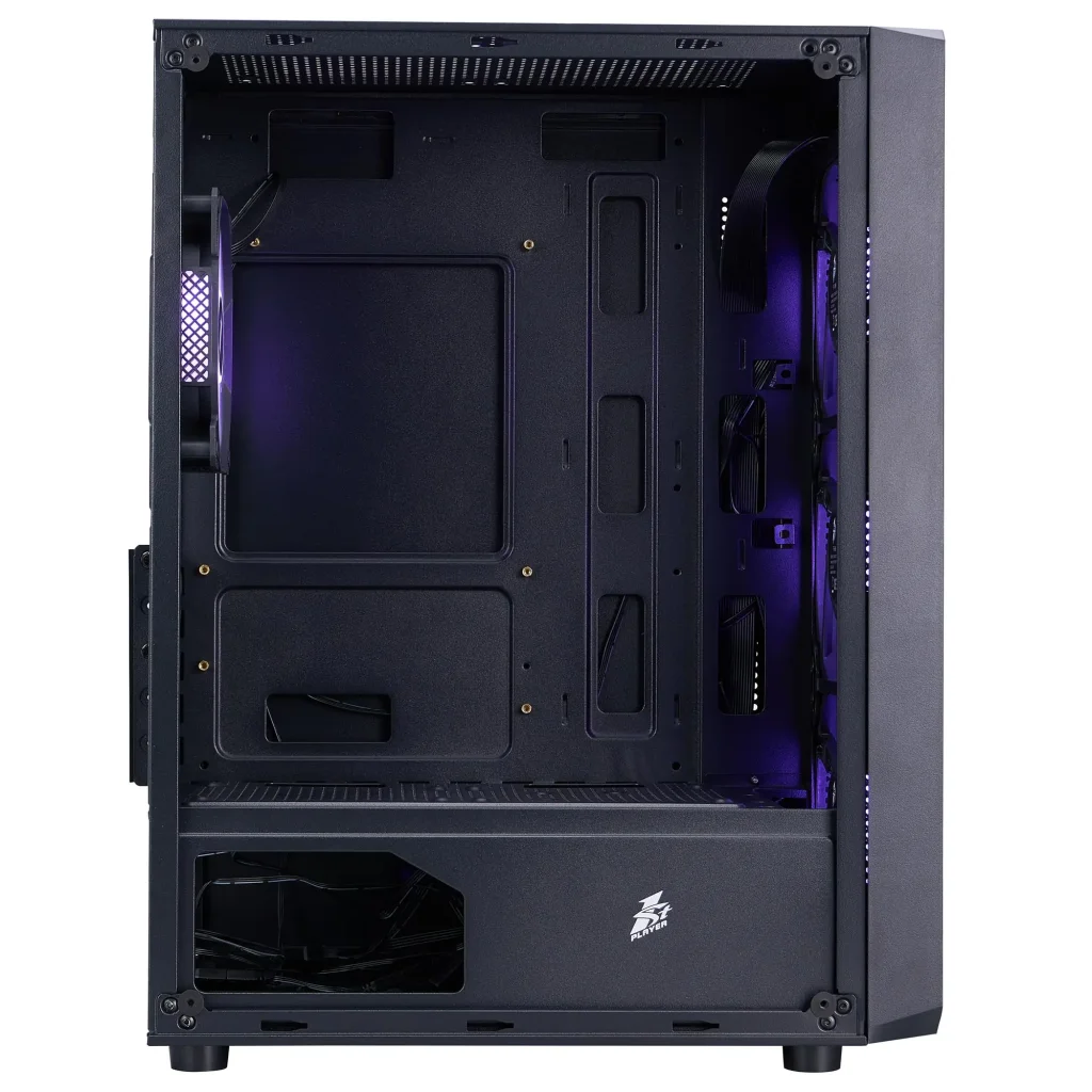 Корпус 1stPlayer FD3-M-BK-4F7 Black без БЖ UA