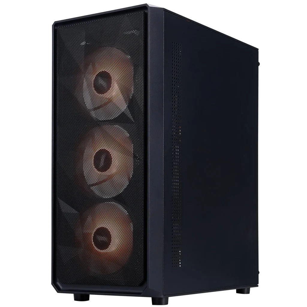 Корпус 1stPlayer FD3-M-BK-4F7 Black без БЖ UA