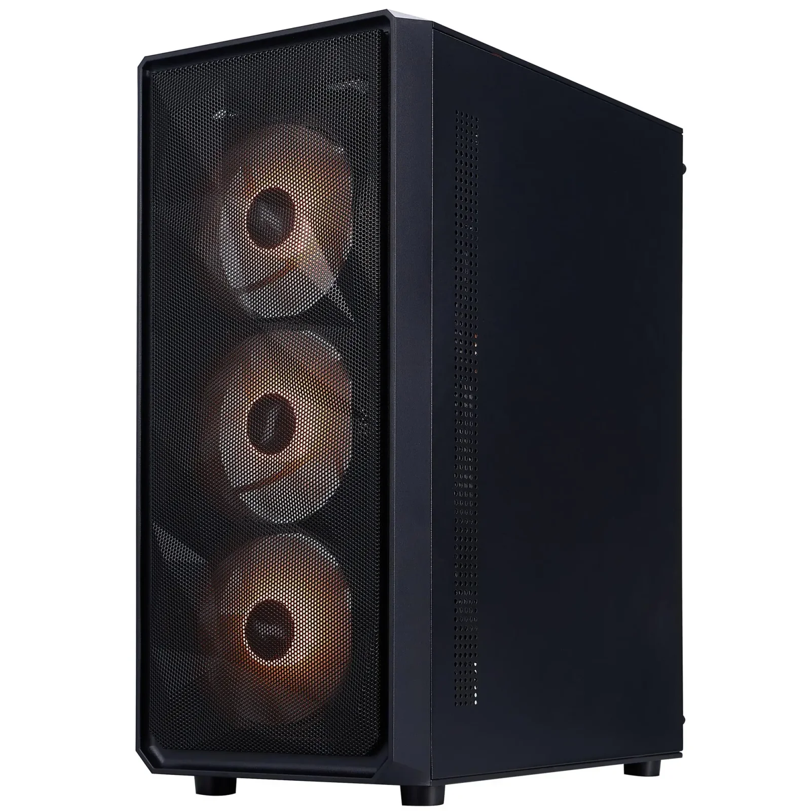 Корпус 1stPlayer FD3-M-BK-4F7 Black без БП UA