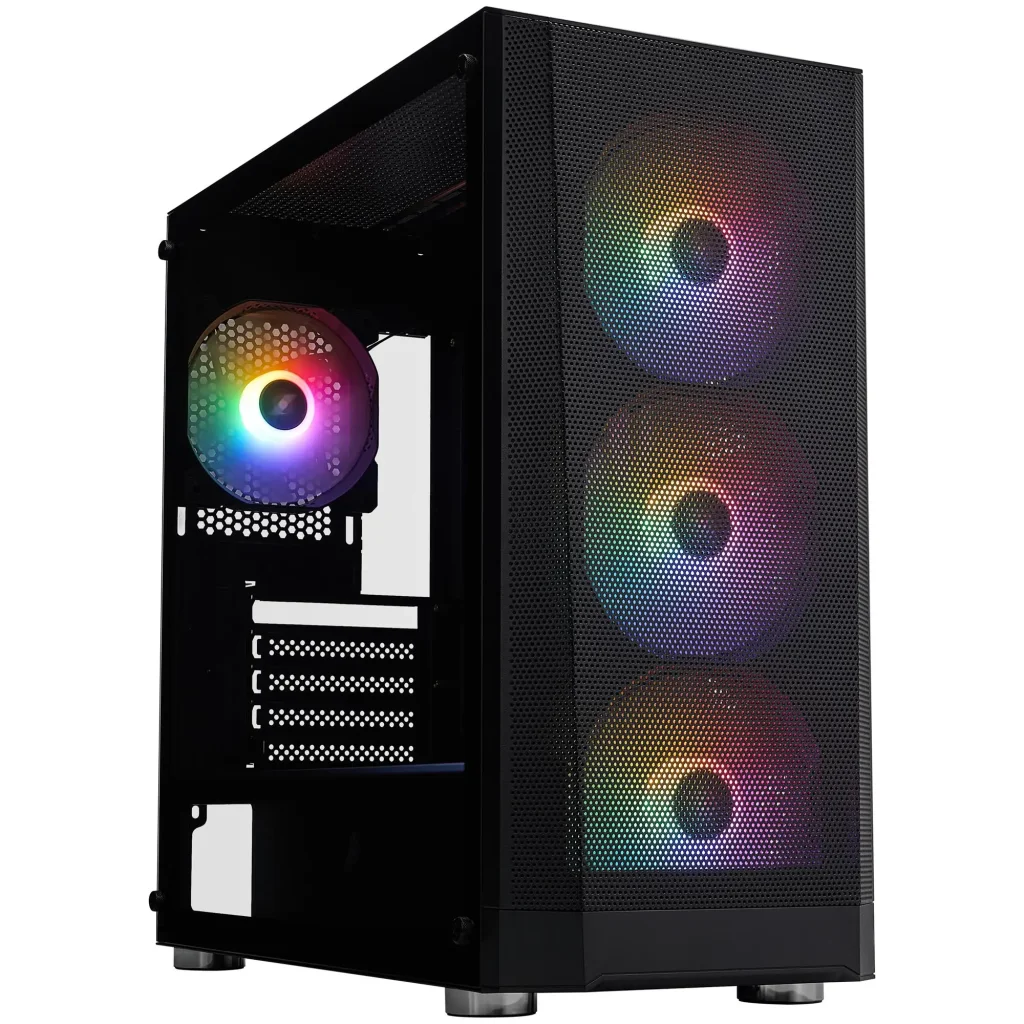 Корпус 1stPlayer FD5-M-BK-4F1 Black без БЖ UA