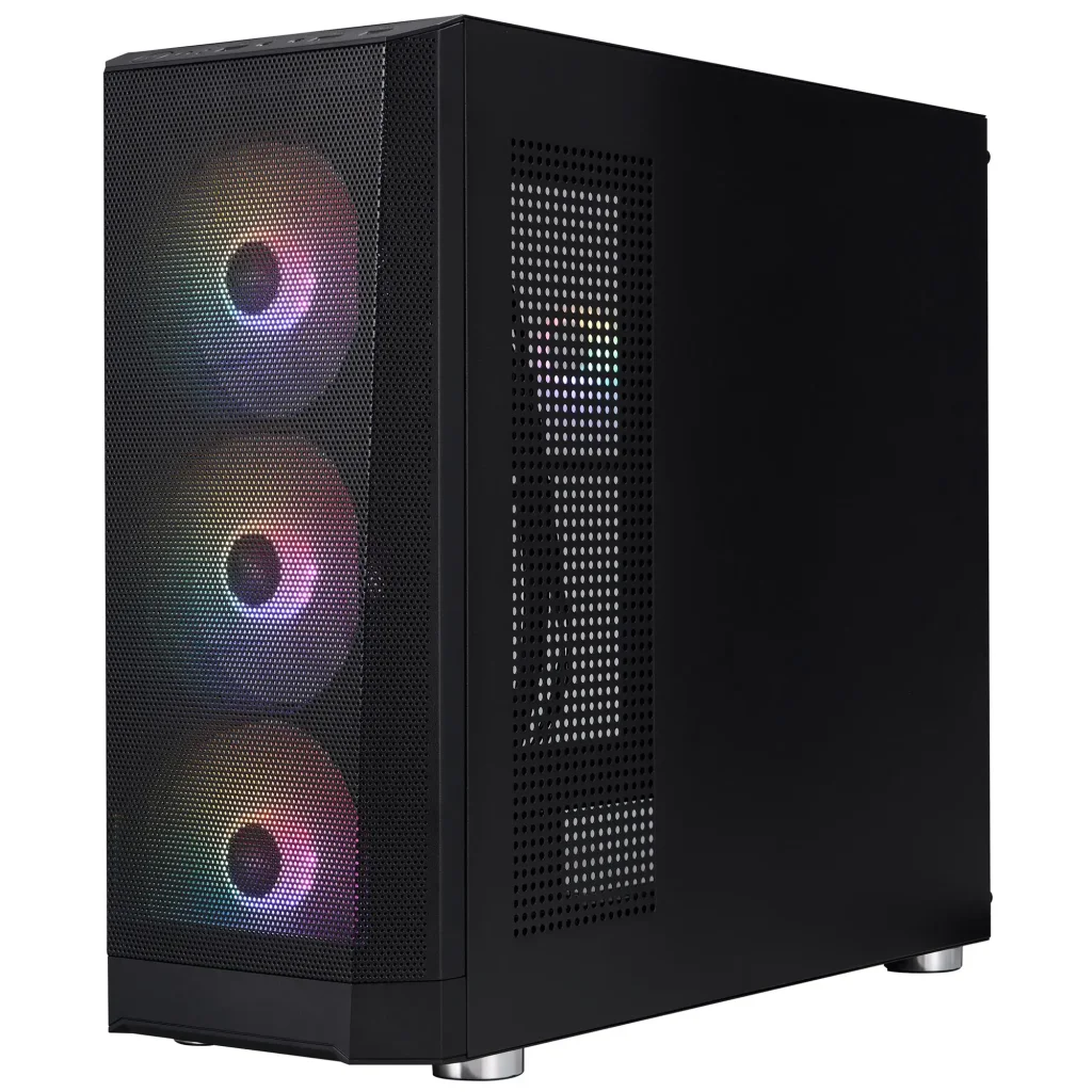 Корпус 1stPlayer FD5-M-BK-4F1 Black без БЖ UA