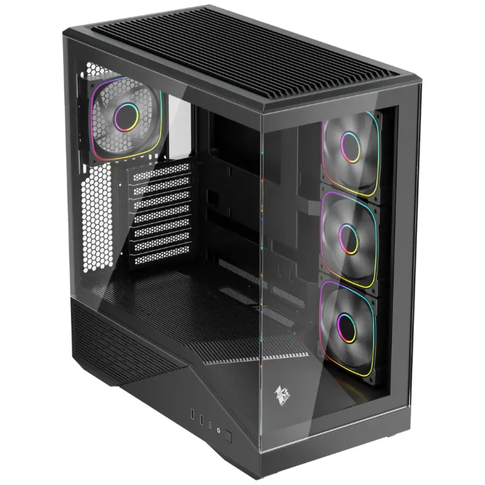 Корпус 1stPlayer GM7-BK-3FN7R-1FN7 Black UA