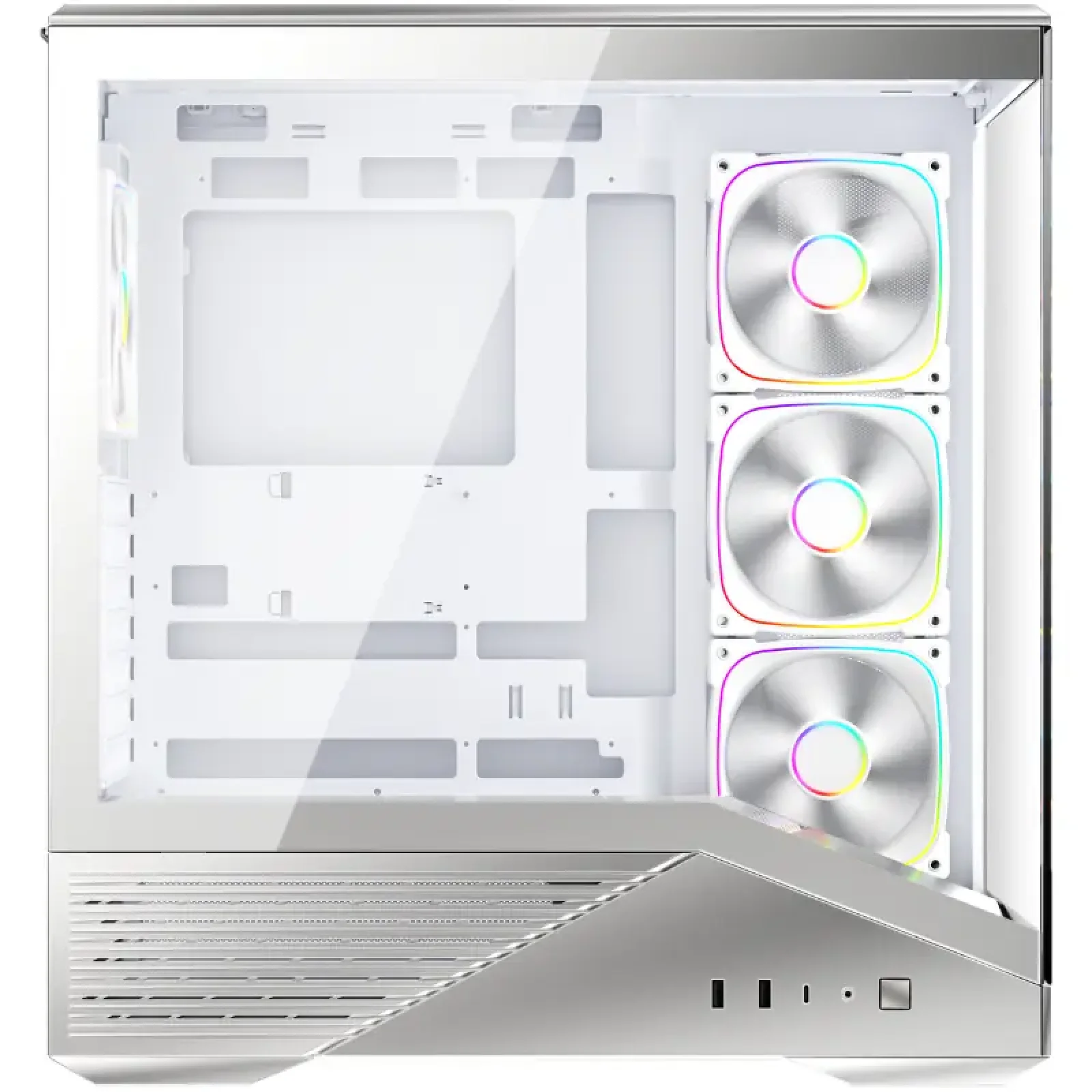 Корпус 1stPlayer GM7-SV-3FN7R-W-1FN7-W Silver UA