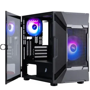 Корпус 1stPlayer D3-A-BK-1F7-14-1F7 Black без БЖ UA