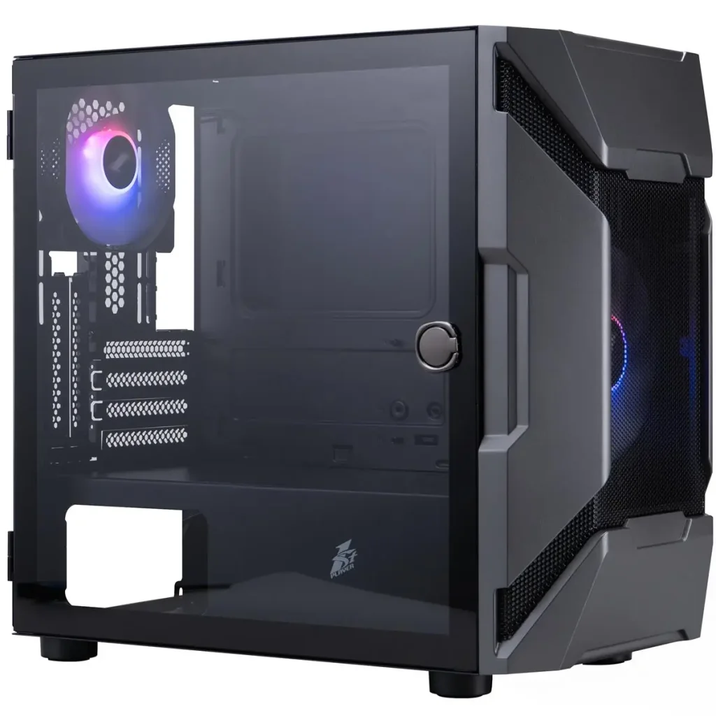 Корпус 1stPlayer D3-A-BK-1F7-14-1F7 Black без БП UA