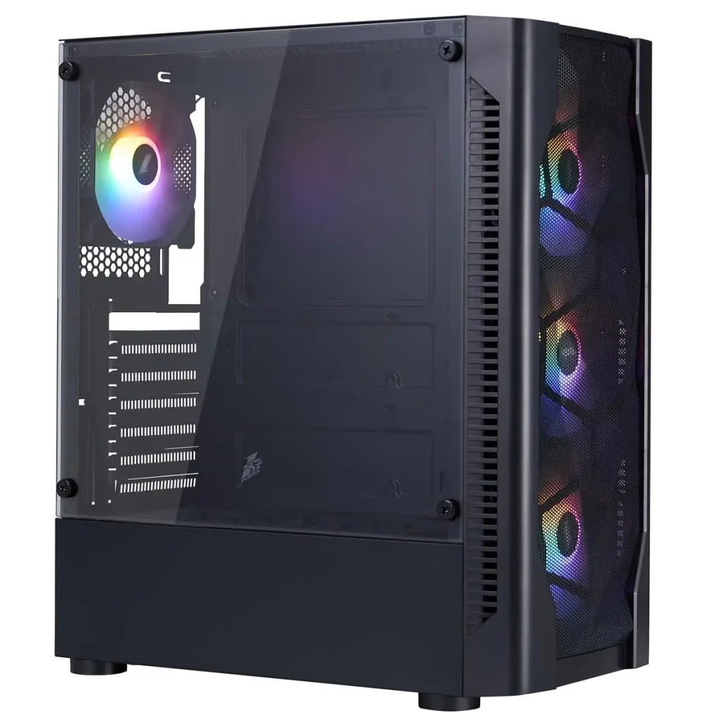 Корпус 1stPlayer D4-BK-4F1 Black без БЖ UA