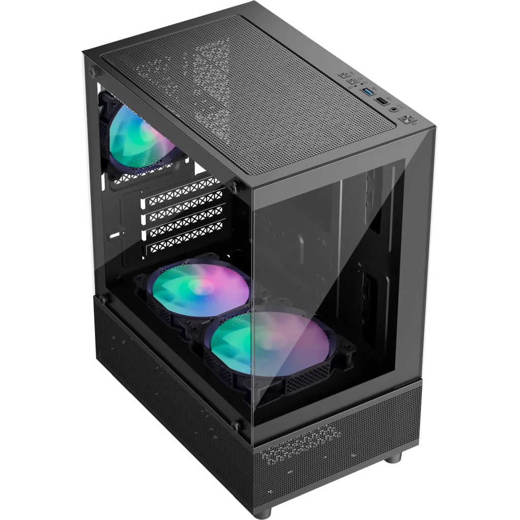 Корпус 1stPlayer Mi2-A-BK-2F7R-1F7 Black без БП UA