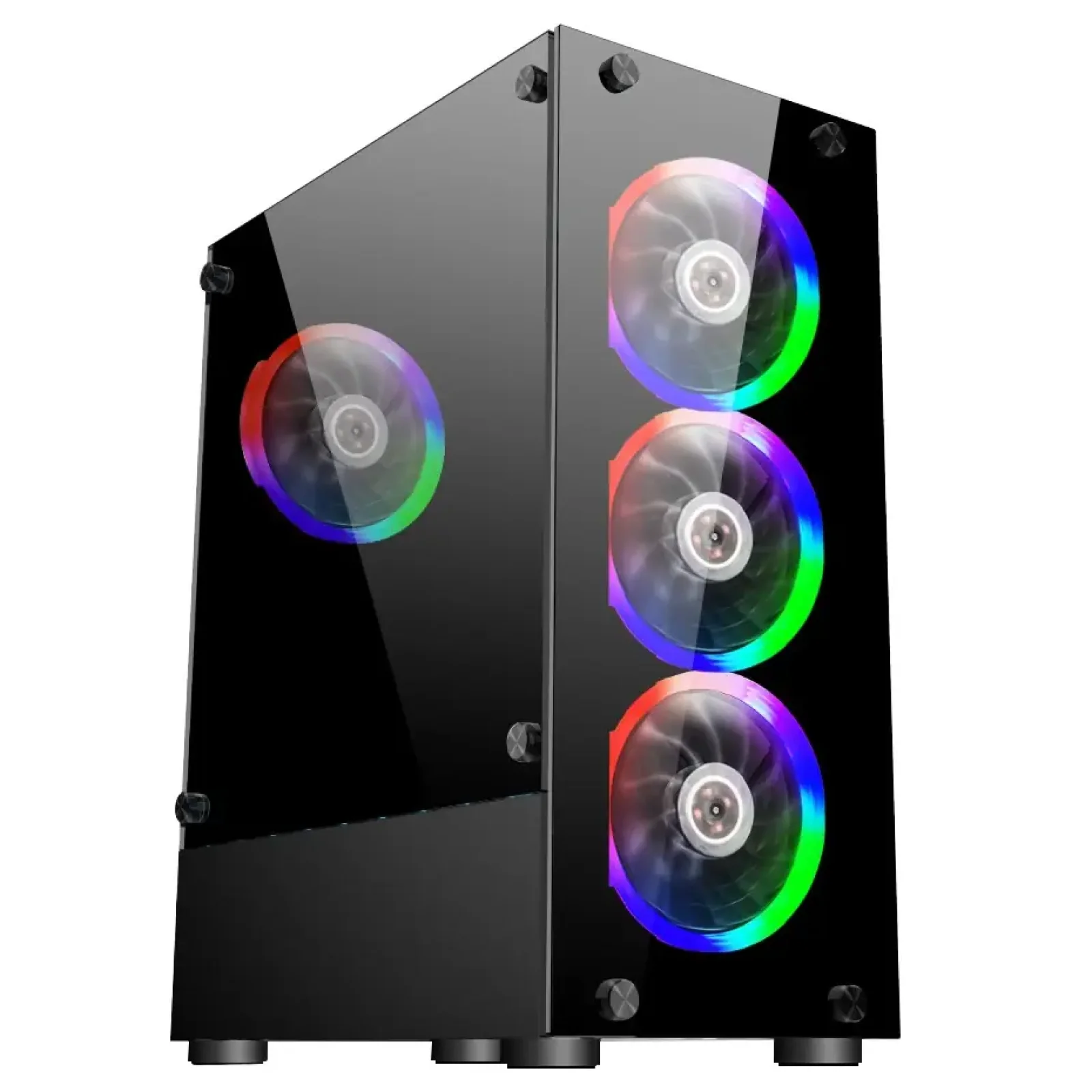 Корпус 1stPlayer V2-A-BK-4F1 Black без БП UA