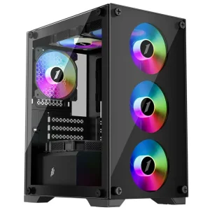 Корпус 1stPlayer X2-M-BK-4F1 Black без БЖ UA