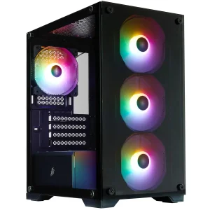 Корпус 1stPlayer X2-M-BK-4F7 Black без БП UA