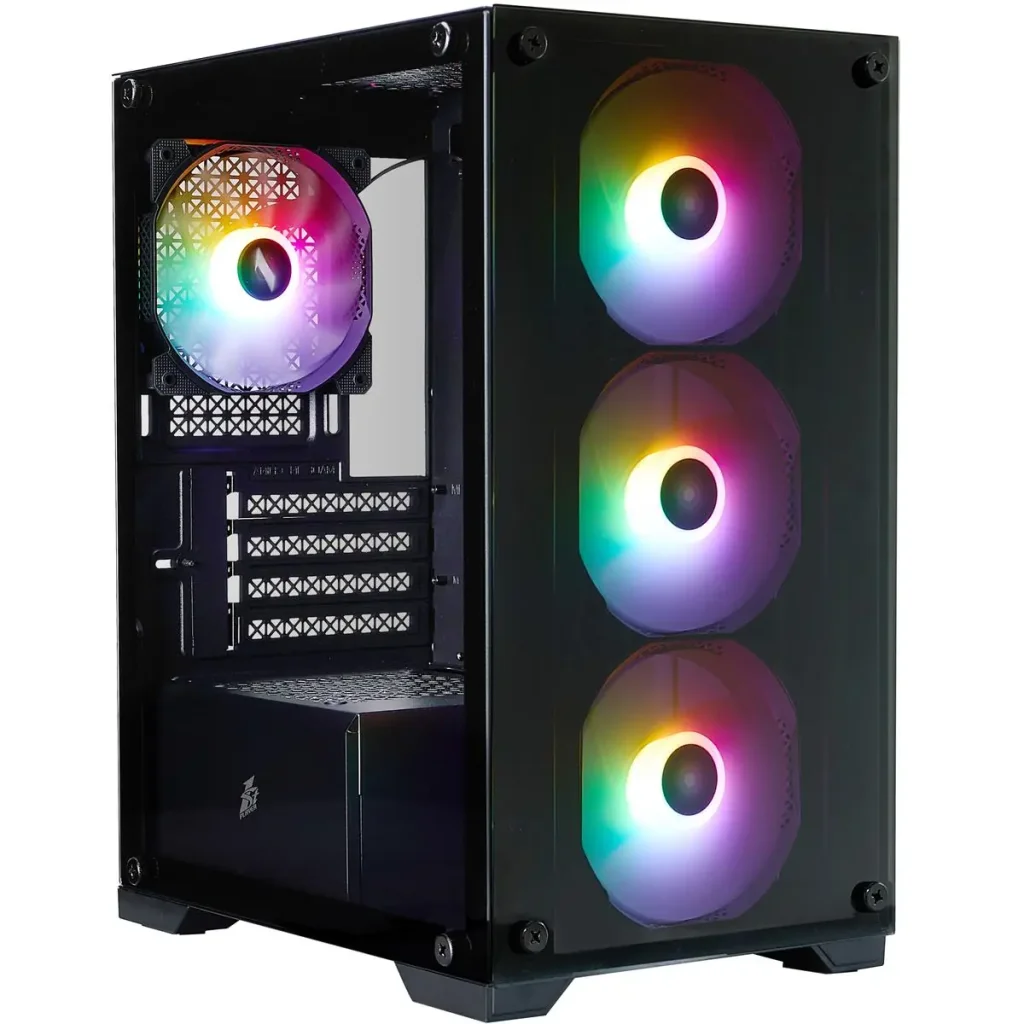 Корпус 1stPlayer X2-M-BK-4F7 Black без БП UA