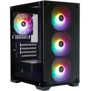Корпус 1stPlayer X2-M-BK-4F7 Black без БП UA