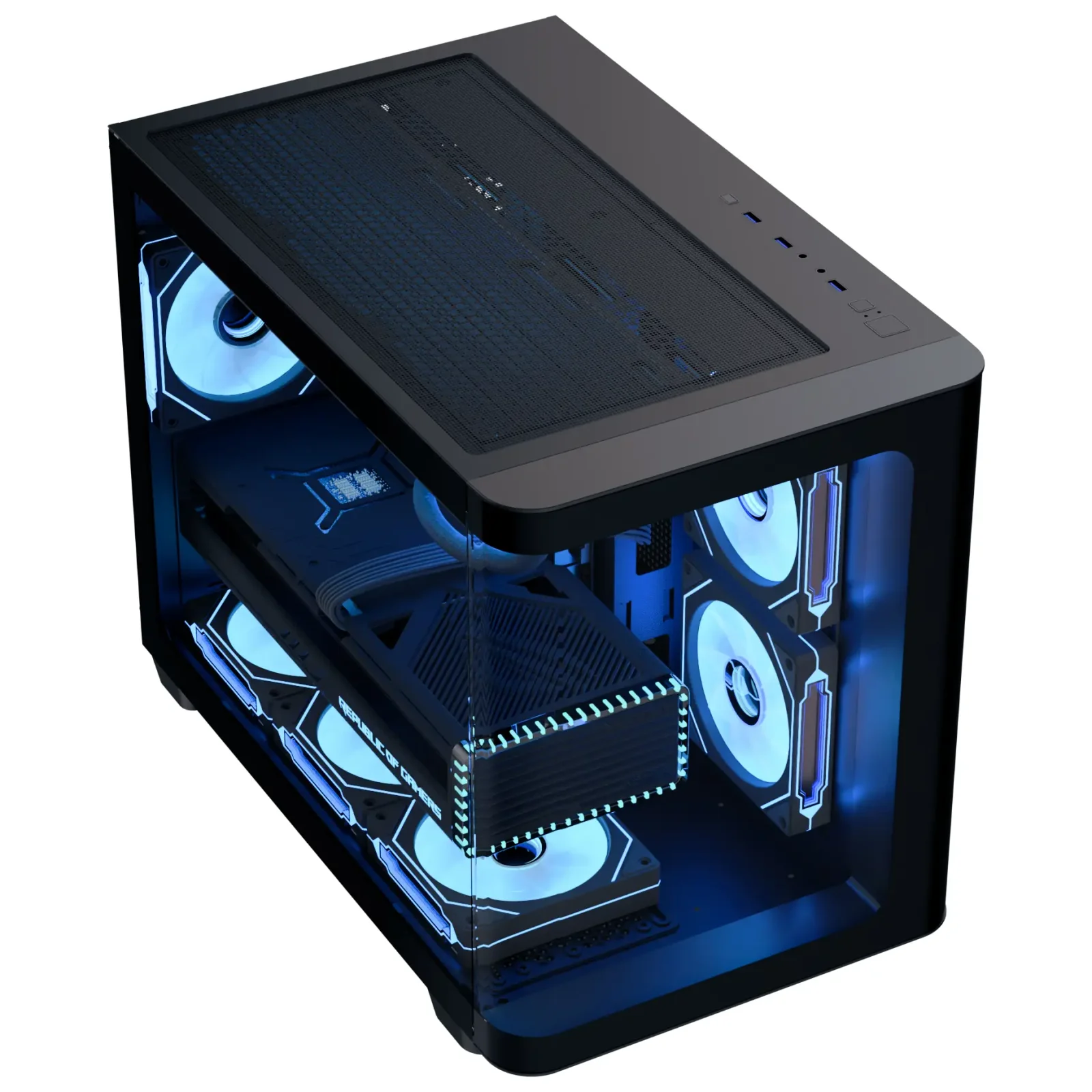 Корпус AeroCool P300C-G-BK-v1 (ACCS-PN02033.11) Black без БЖ UA