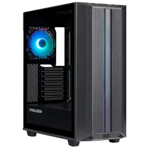 Корпус Prologix E122 Tempered Glass&Mesh Black, E122 Black UA