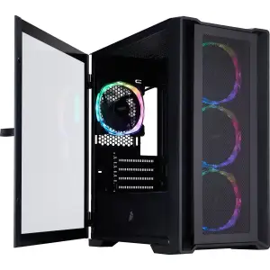 Корпус 1stPlayer T4-BK-4FS7 Black UA