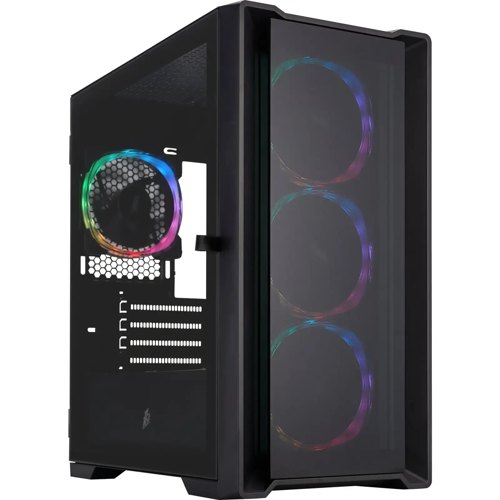 Корпус 1stPlayer T4-G-BK-4FS7 Black UA