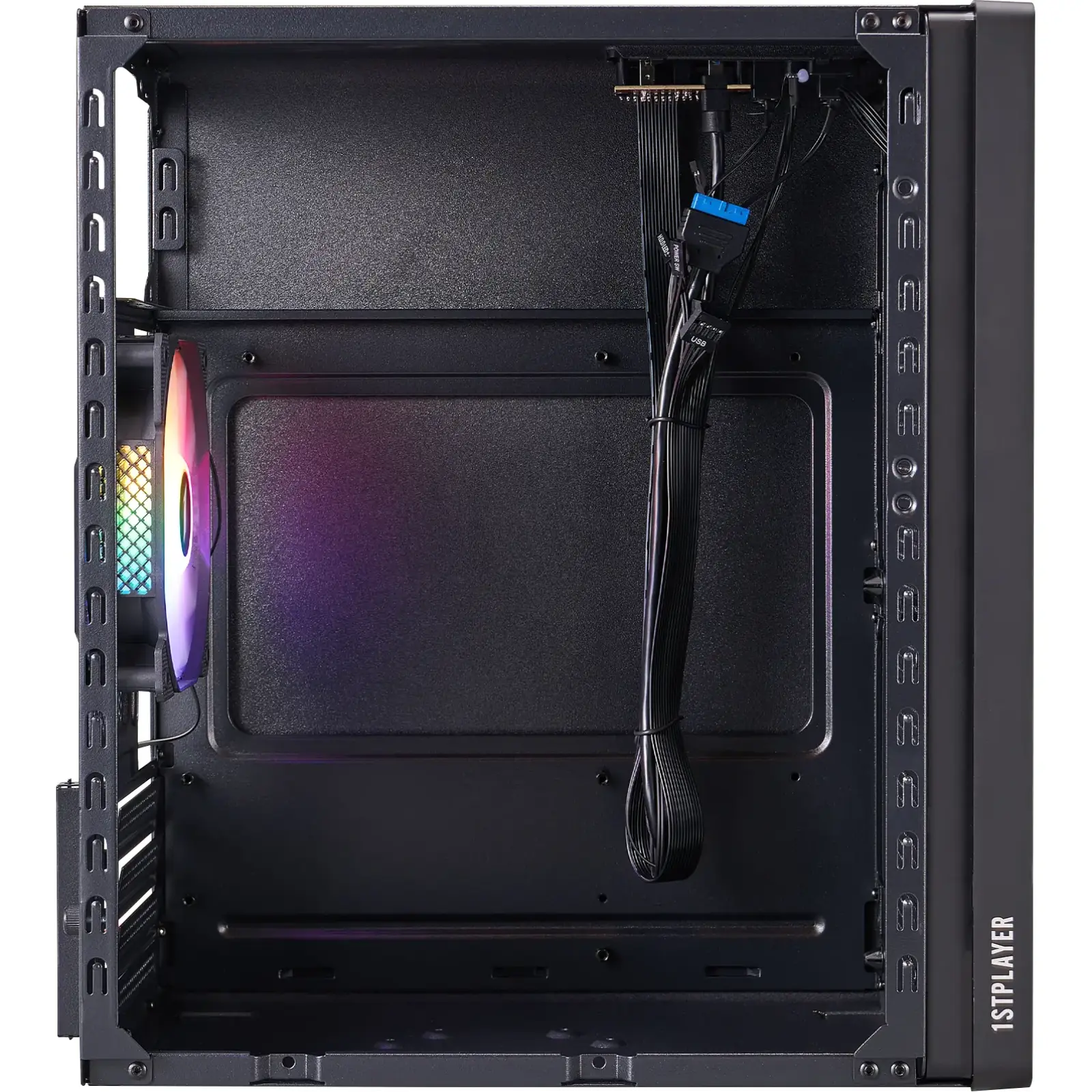 Корпус 1stPlayer WD1-BK-3F1 Black UA