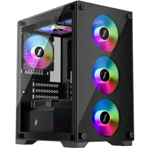 Корпус 1stPlayer X2-M-BK-4F1-PS-600FK-EU Black 600W UA