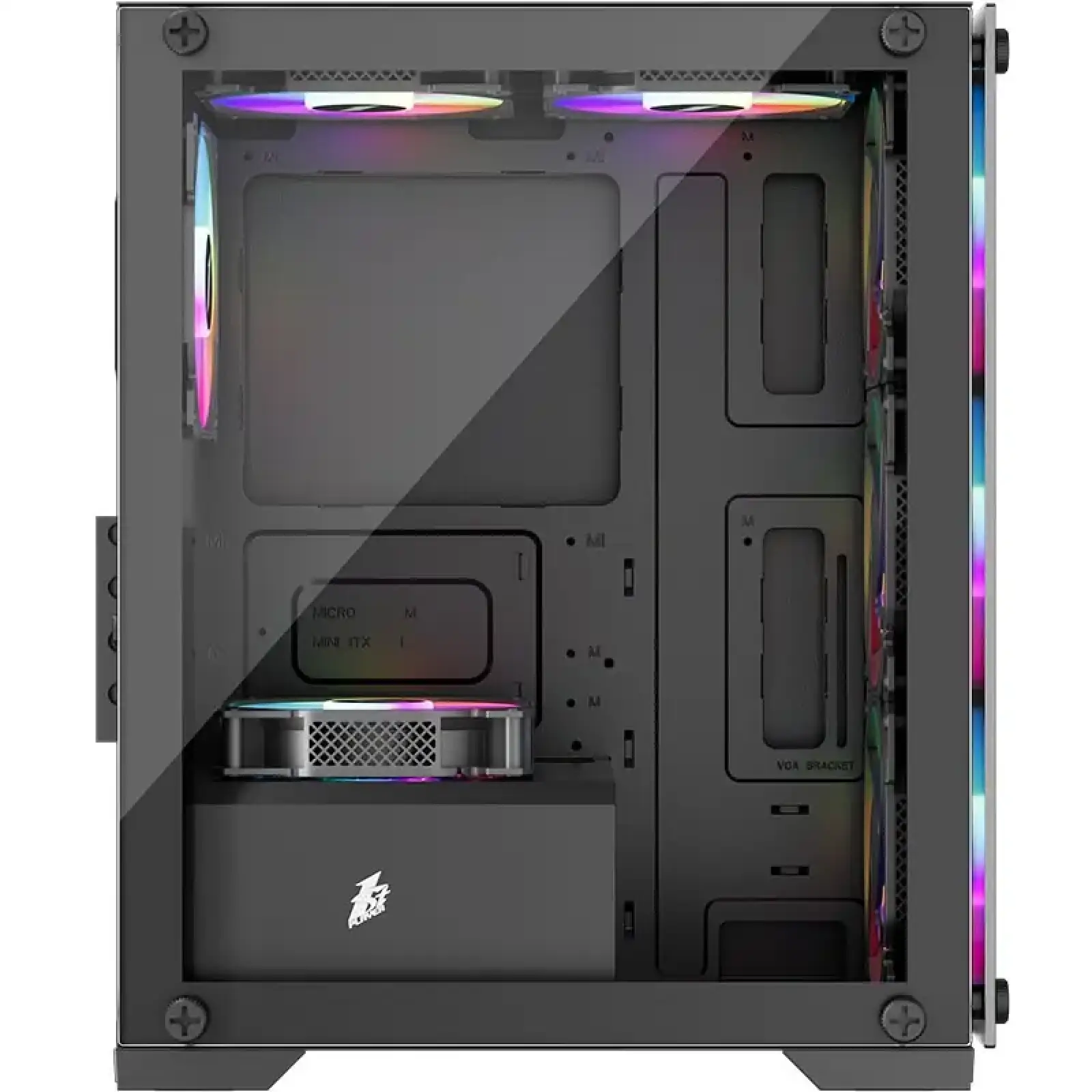 Корпус 1stPlayer X2-M-BK-4F1-PS-600FK-EU Black 600W UA