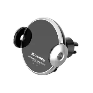 Тримач автомобільний+бездротовий ЗП ColorWay AutoSense Car Wireless Charger 2 15W Black (CW-CHAW036Q-BK) UA
