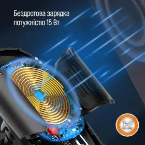 Беспроводное зарядное устройство ColorWay Dashboard Car Wireless Charger 15W Black (CW-CHAW037Q-BK) UA