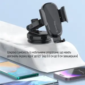 Беспроводное зарядное устройство ColorWay Dashboard Car Wireless Charger 15W Black (CW-CHAW037Q-BK) UA