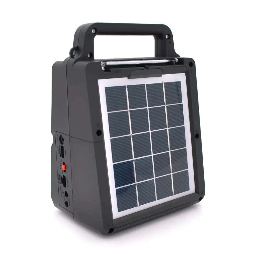Переносной фонарь Voltronic Kensa FP-05-W-S-L+Solar+Bluetooth колонка, 3 режима, встроенный аккум, корпус прочный пластмасс, кабель 220В, Box (KENSA FP-05-W-S-L/28996) UA