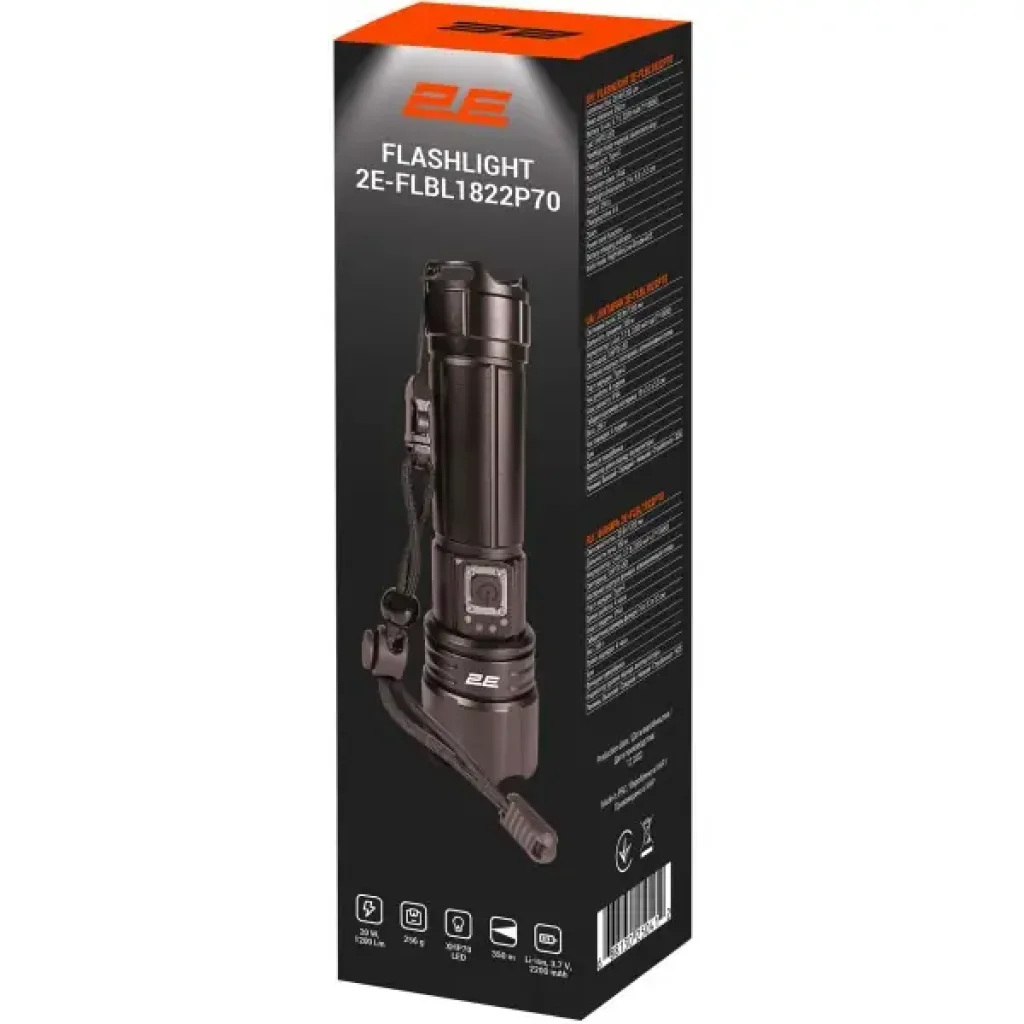 Фонарик 2E FLBL1822P70 Black (2E-FLBL1822P70) UA