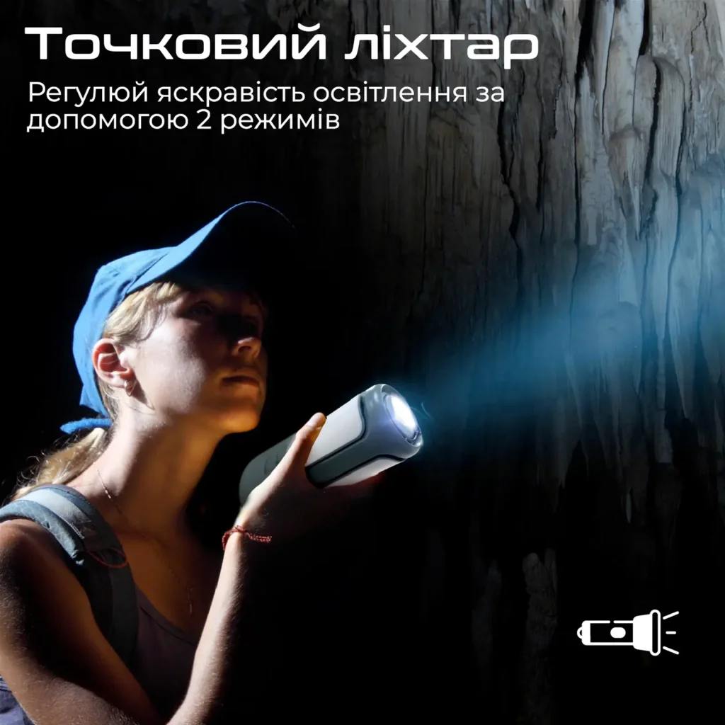 Фонарик кемпинговый Promate с Bluetooth колонкой и встроенным повербанком на 6000 мАч Green (campmate-4) UA