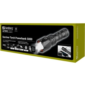 Ліхтарик-повербанк Sandberg Survivor Torch Powerbank 5000 mAh XHP160LED USB-C 18W (420-89) UA