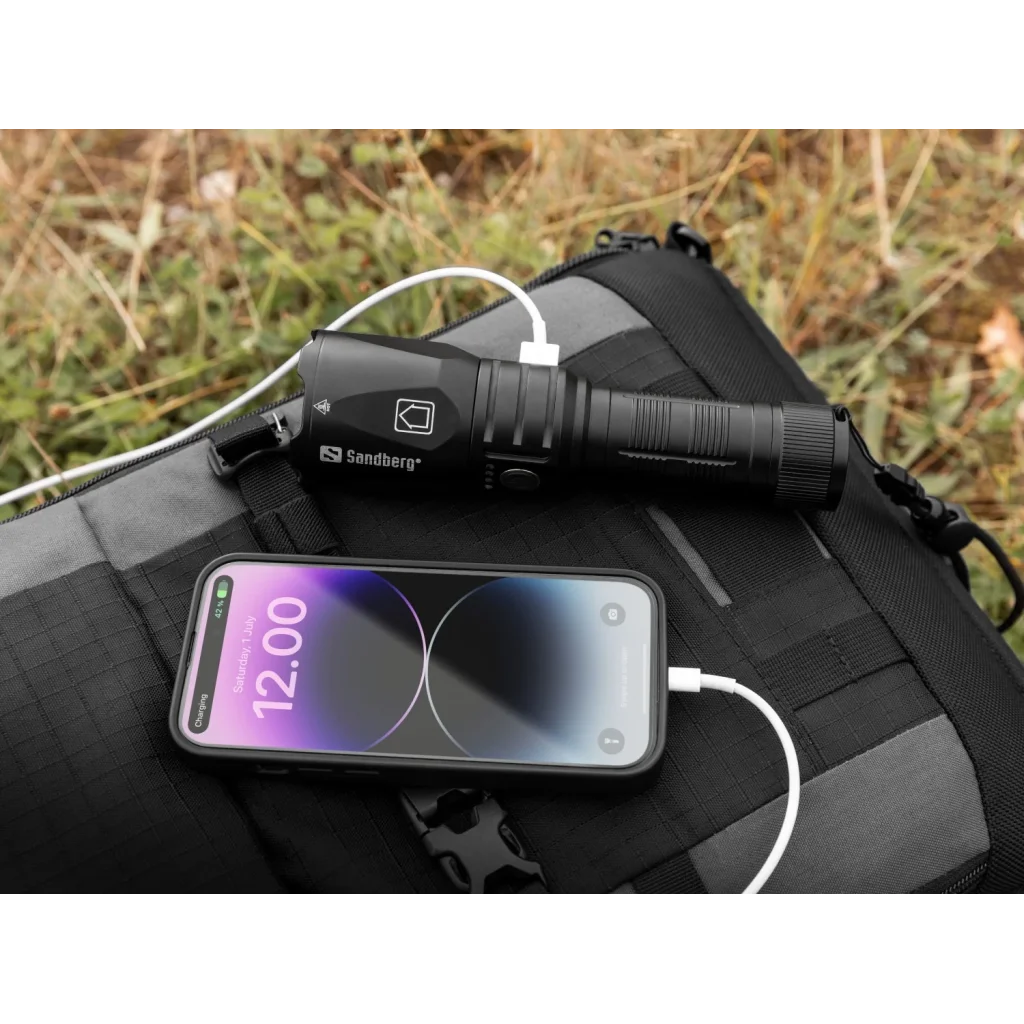 Ліхтарик-повербанк Sandberg Survivor Torch Powerbank 5000 mAh XHP160LED USB-C 18W (420-89) UA