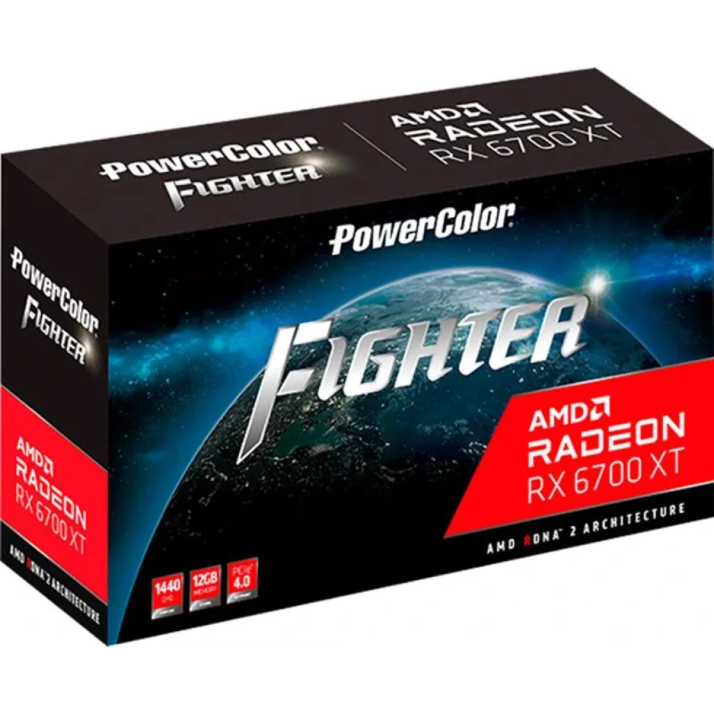 Видеокарта AMD Radeon RX 6700 XT 12GB GDDR6 Fighter PowerColor (AXRX 6700XT 12GBD6-3DH) UA