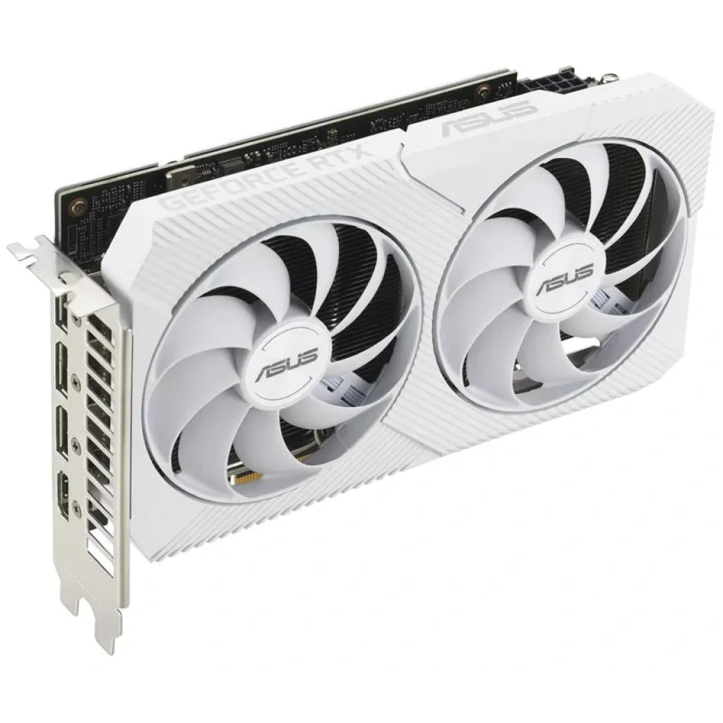 Видеокарта GF RTX 3060 8GB GDDR6 Dual OC White Asus (DUAL-RTX3060-O8G-WHITE) UA