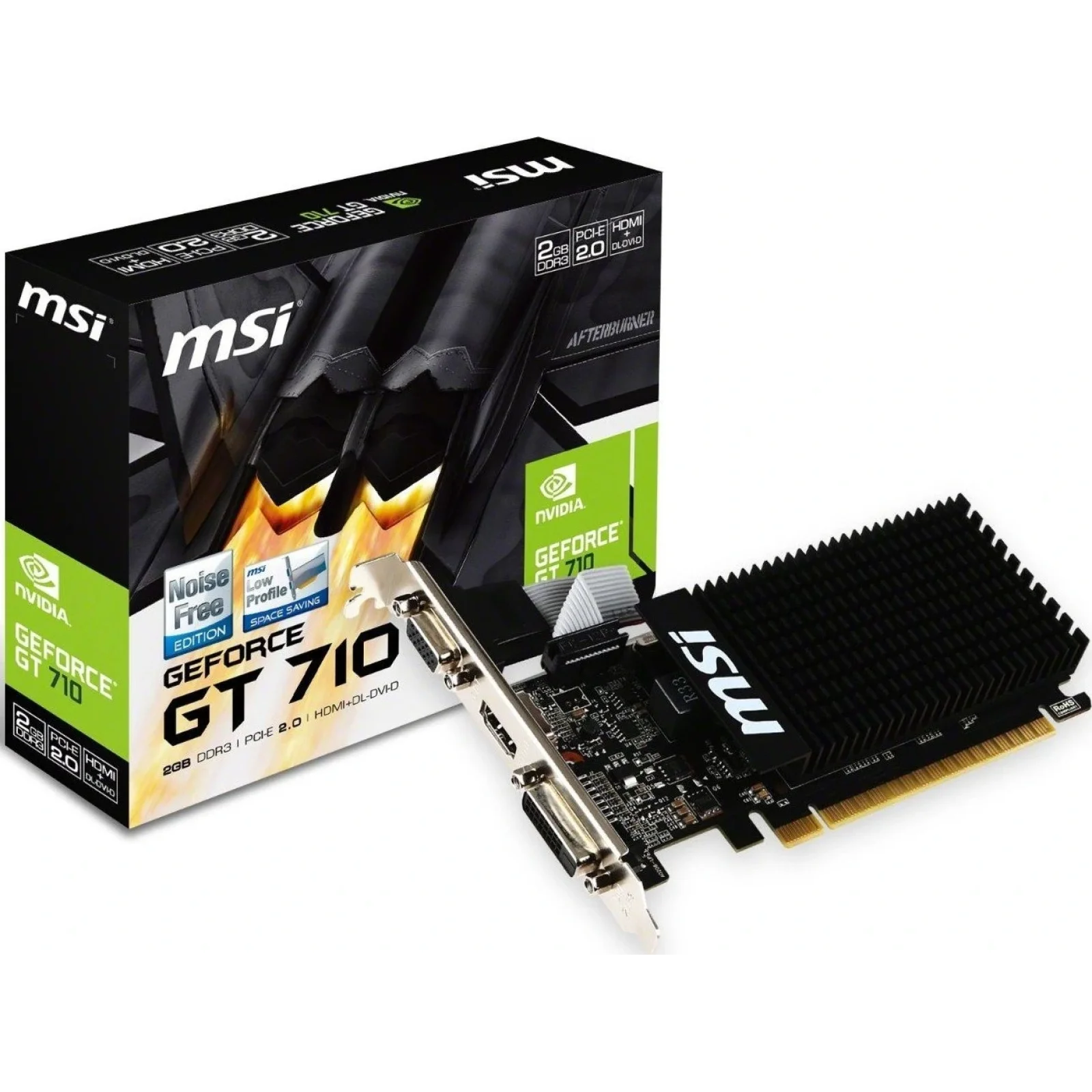 Видеокарта GF GT 710 2GB GDDR3 MSI (GT 710 2GD3H LP) UA