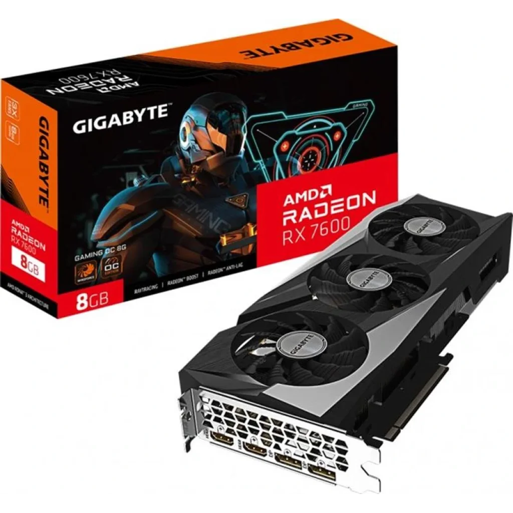 Видеокарта AMD Radeon RX 7600 8GB GDDR6 Gaming OC 8G Gigabyte (GV-R76GAMING OC-8GD) UA