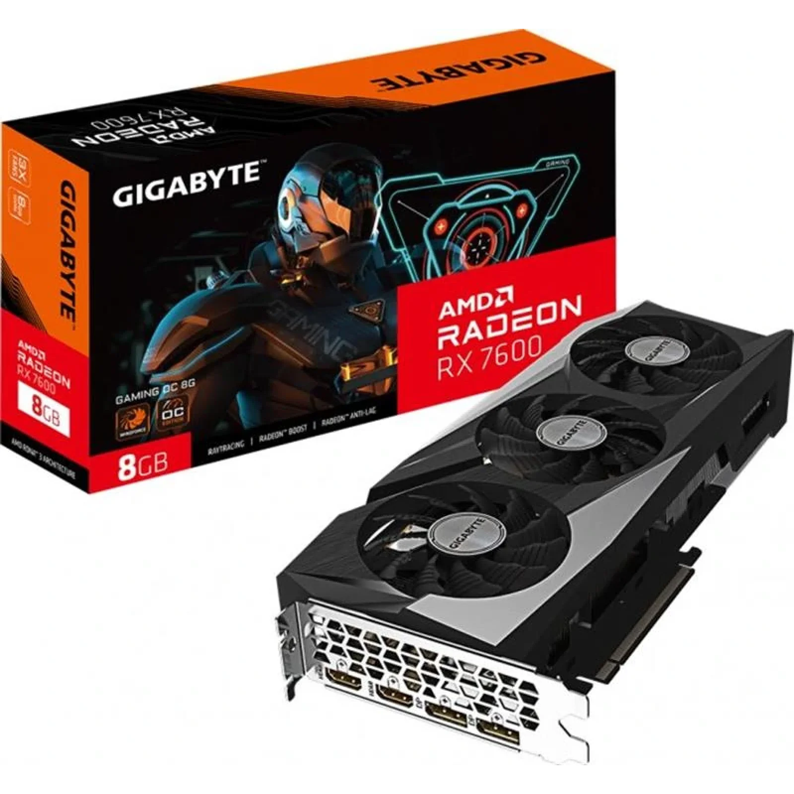 Відеокарта AMD Radeon RX 7600 8GB GDDR6 Gaming OC 8G Gigabyte (GV-R76GAMING OC-8GD) UA