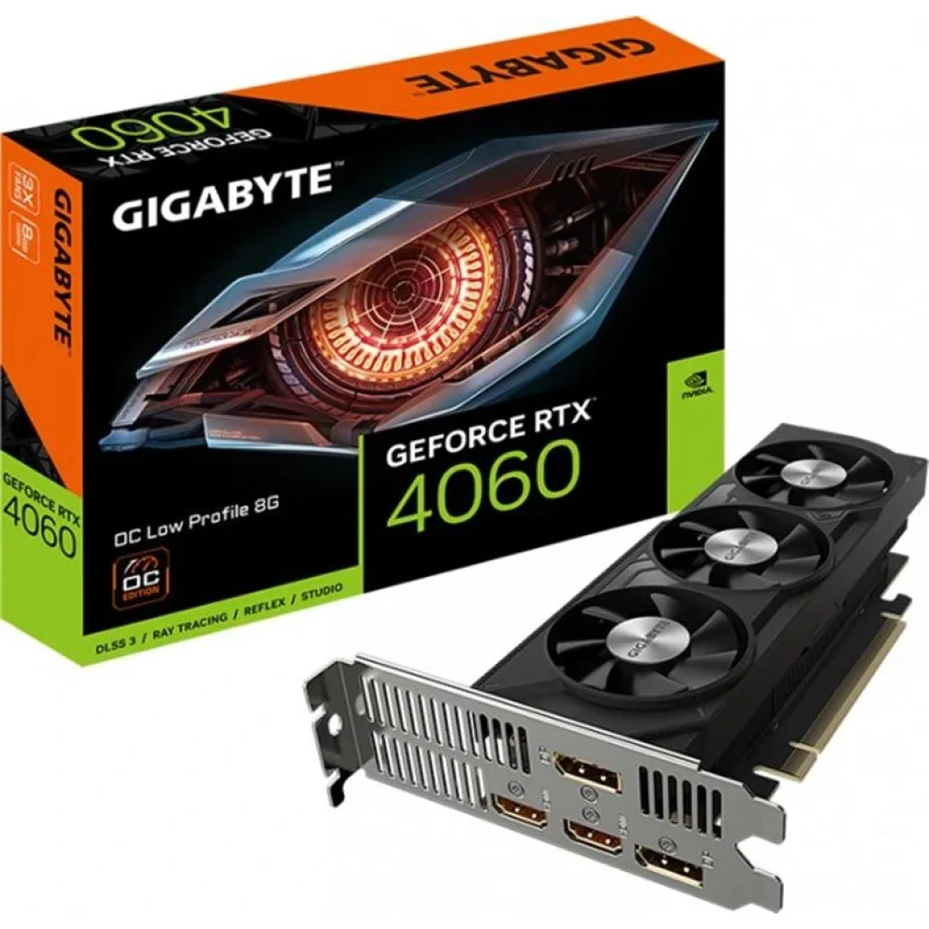Видеокарта GF RTX 4060 8GB GDDR6 OC Low Profile Gigabyte (GV-N4060OC-8GL) UA