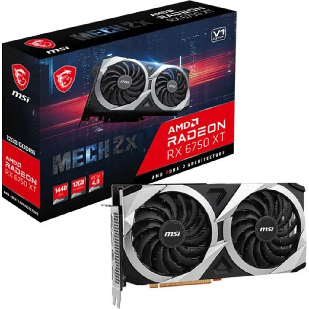 Відеокарта AMD Radeon RX 6750 XT 12GB GDDR6 Mech 2X V1 MSI (Radeon RX 6750 XT MECH 2X 12G V1) UA