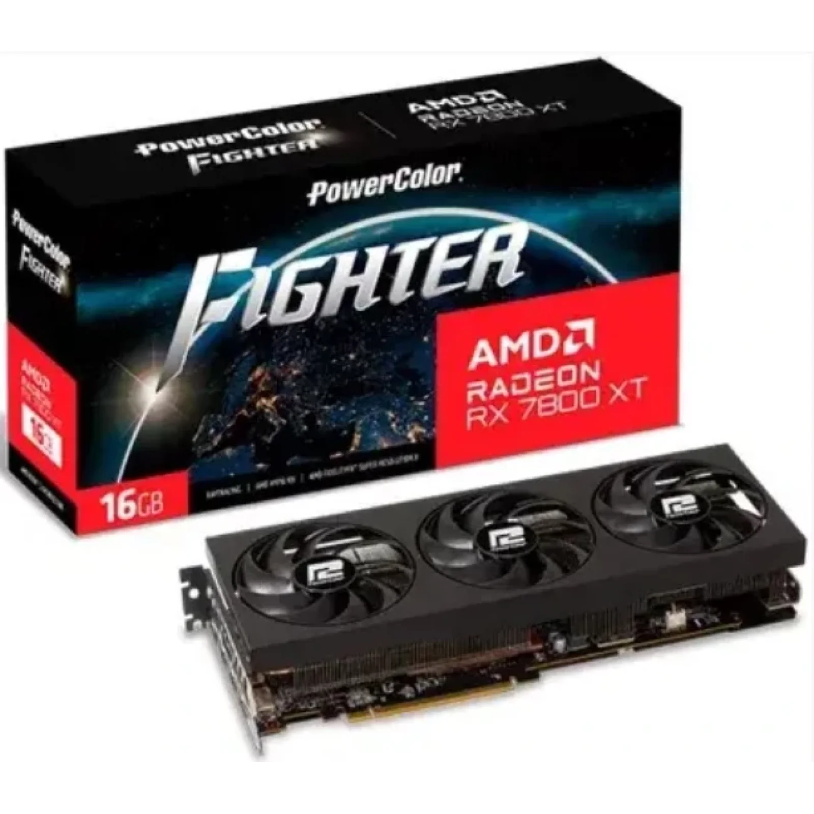 Відеокарта AMD Radeon RX 7800 XT 16GB GDDR6 Fighter PowerColor (RX 7800 XT 16G-F/OC) UA