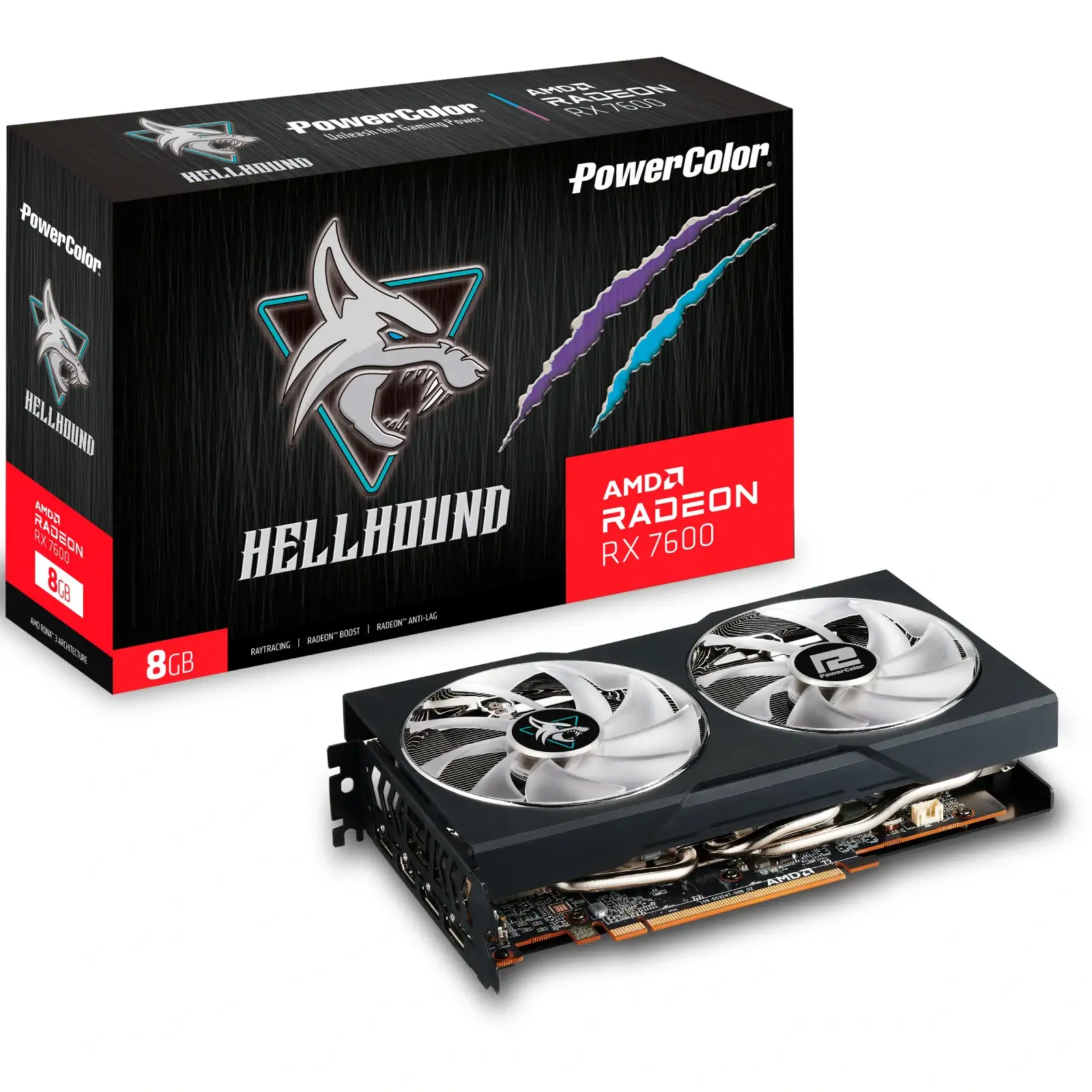 Відеокарта AMD Radeon RX 7600 8GB GDDR6 Hellhound PowerColor (RX 7600 8G-L/OC) UA