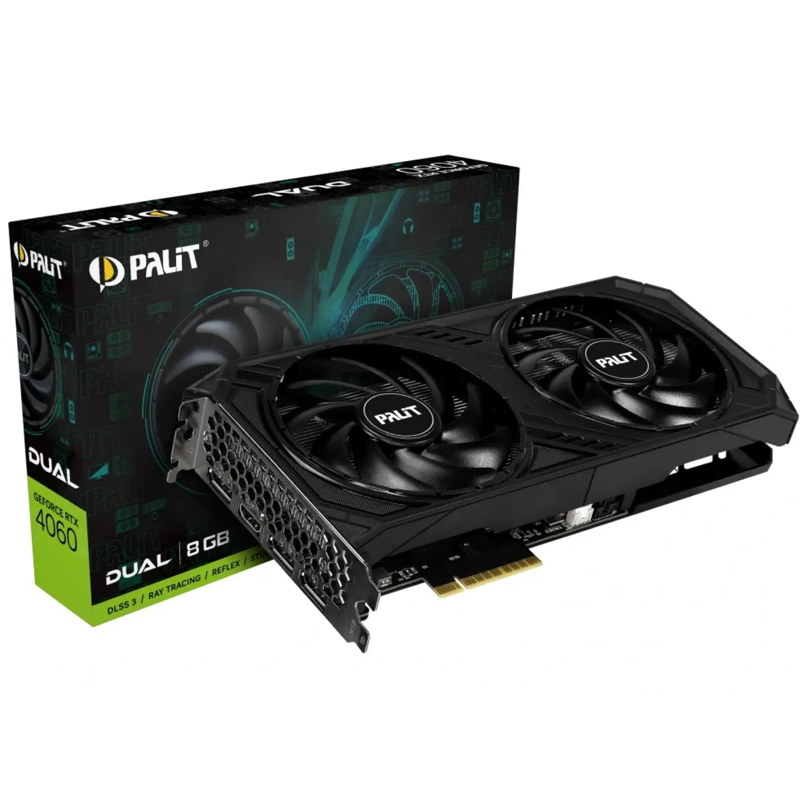 Відеокарта GF RTX 4060 8GB GDDR6 Dual Palit (NE64060019P1-1070D) UA