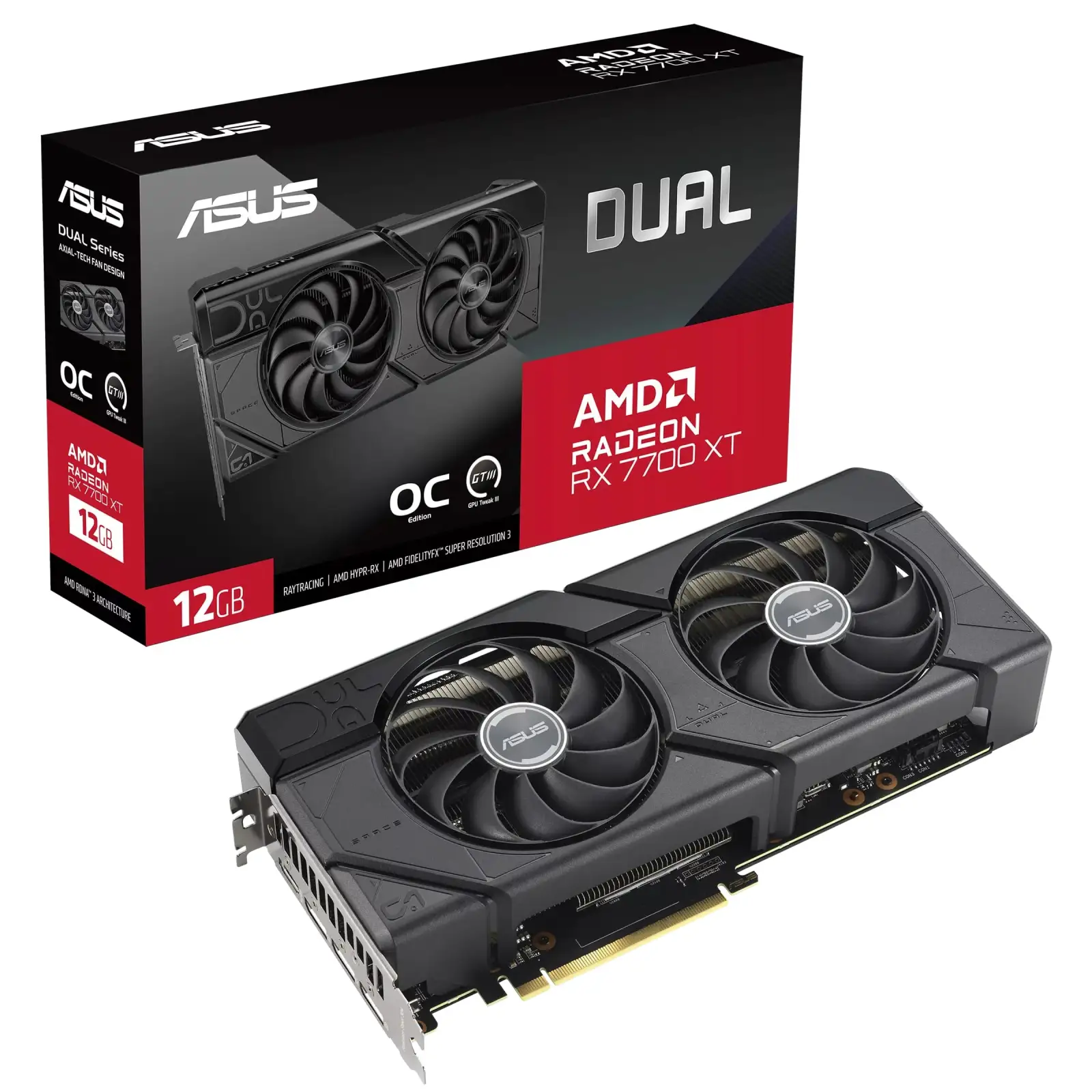 Відеокарта AMD Radeon RX 7700 XT 12GB GDDR6 Dual OC Asus (DUAL-RX7700XT-O12G) UA