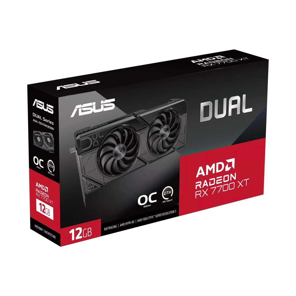 Видеокарта AMD Radeon RX 7700 XT 12GB GDDR6 Dual OC Asus (DUAL-RX7700XT-O12G) UA