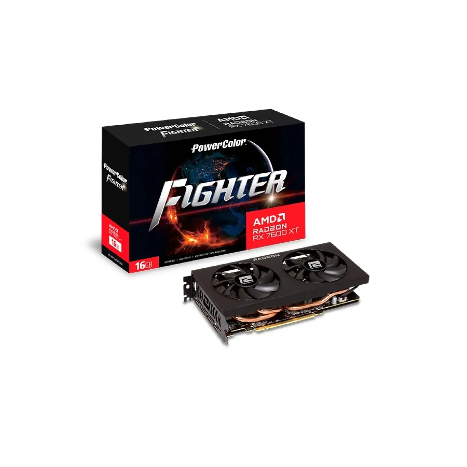 Відеокарта AMD Radeon RX 7600 XT 16GB GDDR6 Fighter PowerColor (RX 7600 XT 16G-F) UA