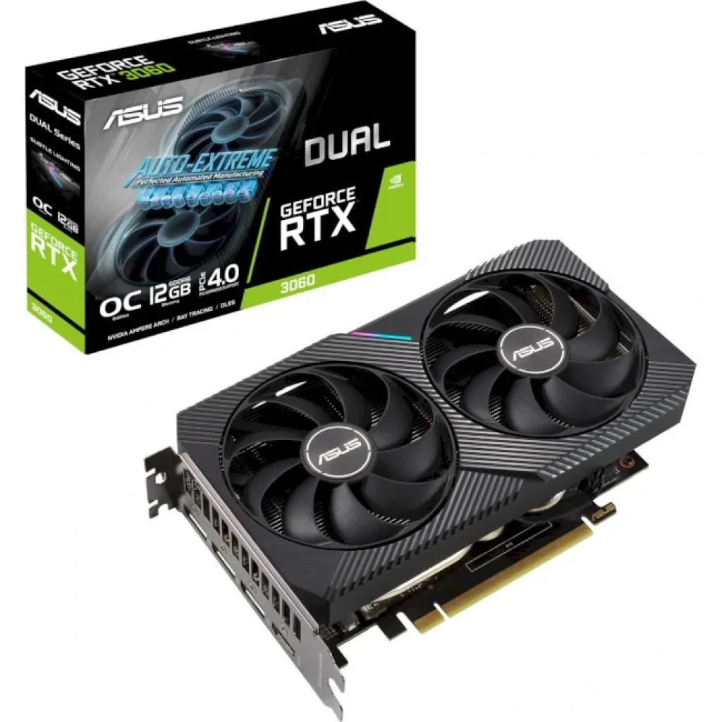 Відеокарта GF RTX 3060 12GB GDDR6 Dual OC V2 Asus (DUAL-RTX3060-O12G-V2) (LHR) UA