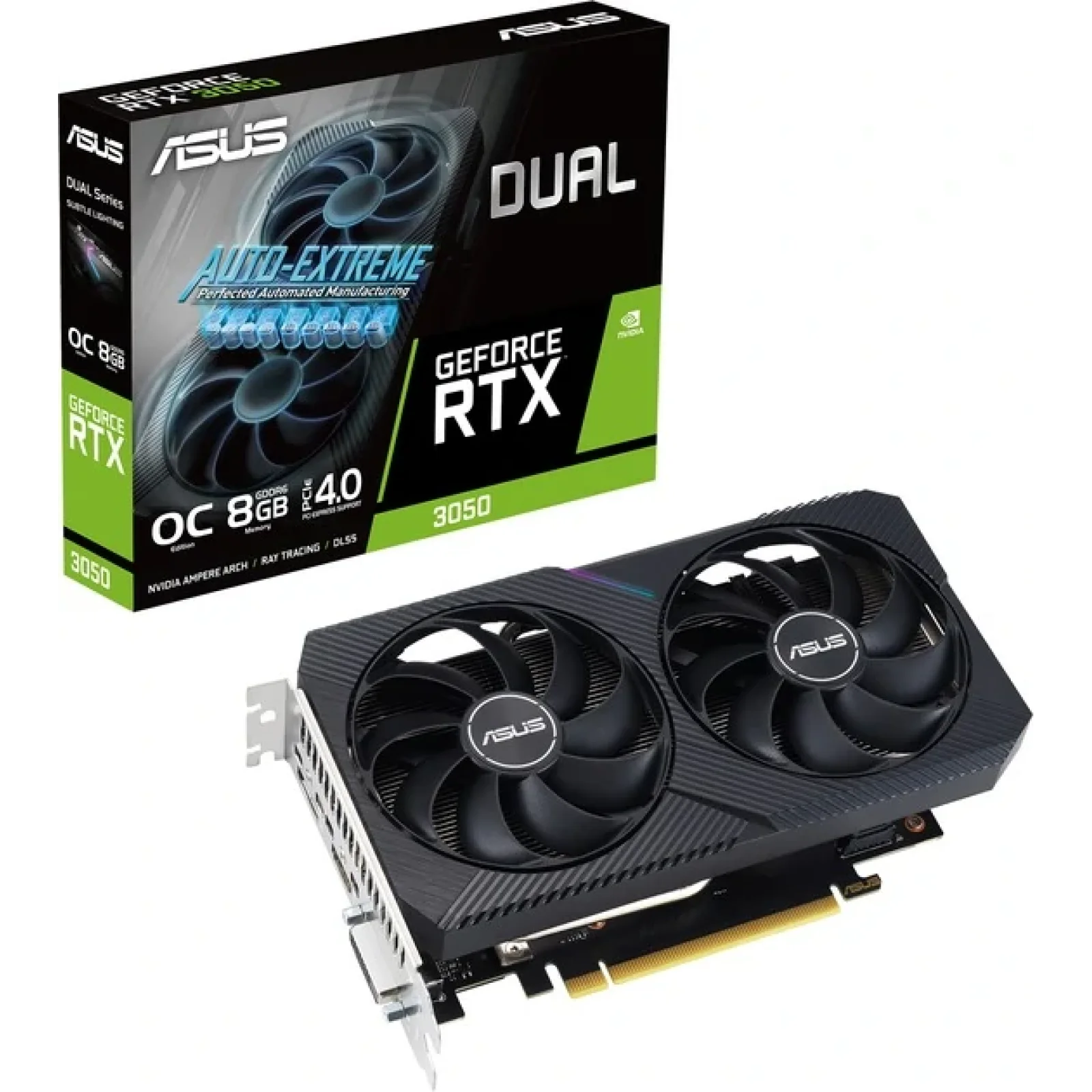 Видеокарта GF RTX 3050 8GB GDDR6 Dual OC V2 Asus (DUAL-RTX3050-O8G-V2) UA