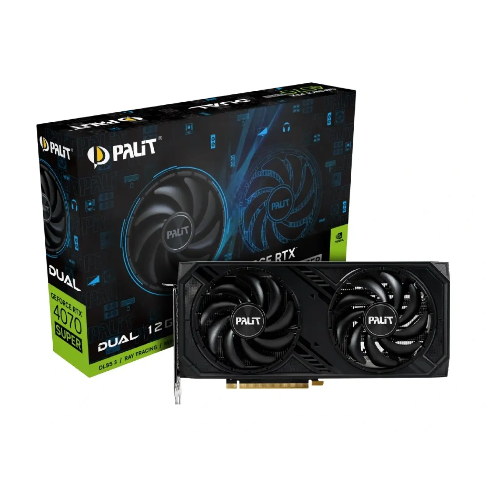 Відеокарта GF RTX 4070 Super 12GB GDDR6X Dual Palit (NED407S019K9-1043D) UA