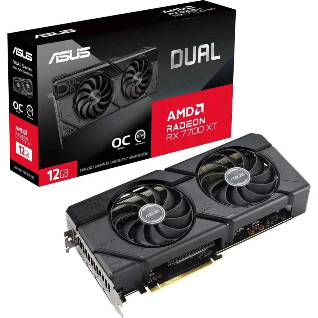Видеокарта AMD Radeon RX 7700 XT 12GB GDDR6 Dual OC Asus (DUAL-RX7700XT-O12G) UA