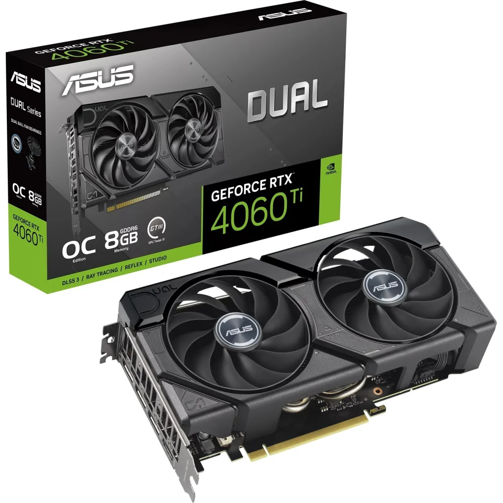 Видеокарта GF RTX 4060 Ti 8GB GDDR6 Dual Evo OC Asus (DUAL-RTX4060TI-O8G-EVO) UA