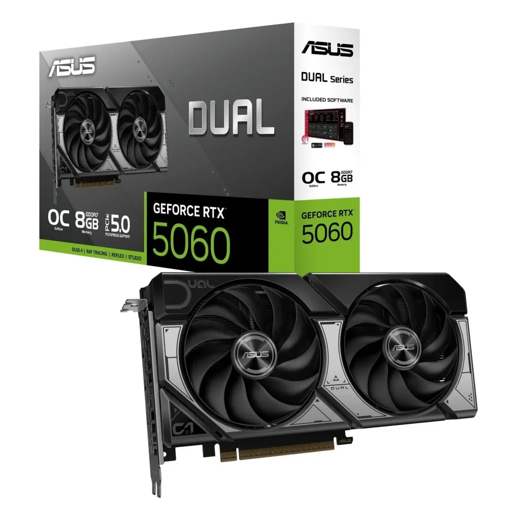 Видеокарта GF RTX 5060 8GB GDDR7 Dual OC Asus (DUAL-RTX5060-O8G) UA